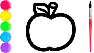 Bolalar uchun olma rasm chizish - Drawing Apple for children - Рисование яблоко для детей