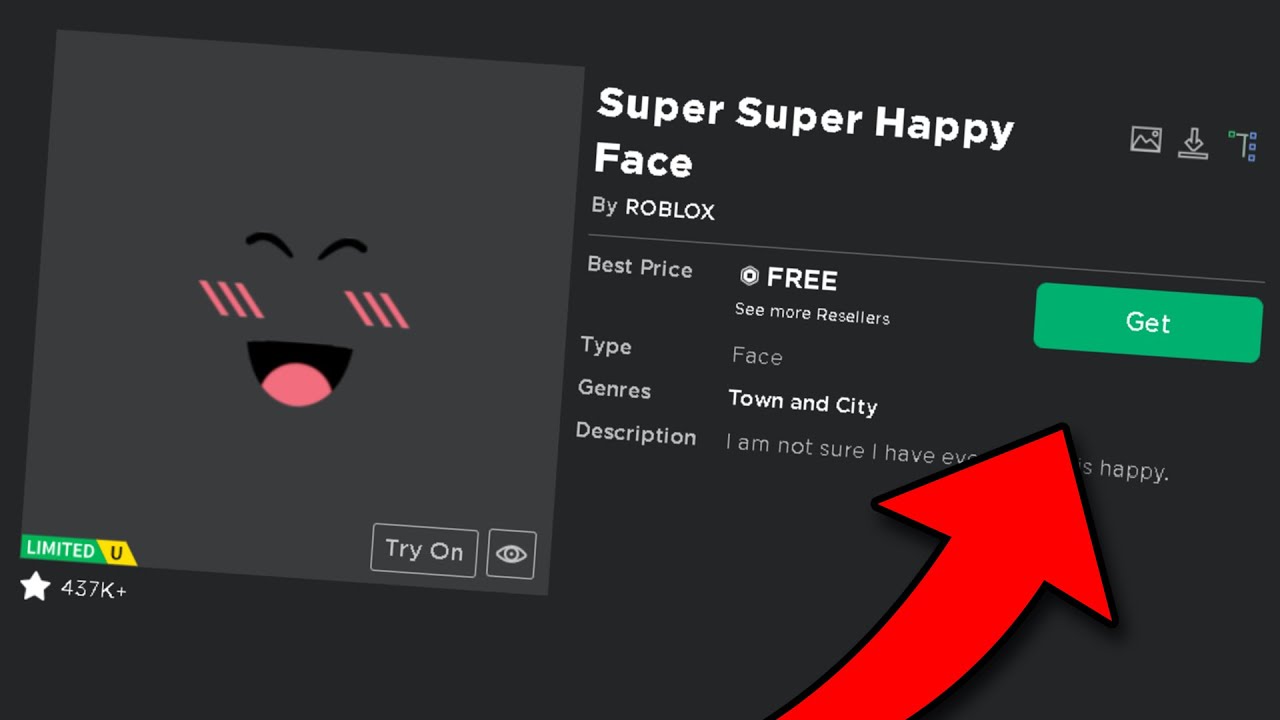 How To Get The Super Super Happy Face For Free Roblox Youtube - happy roblox