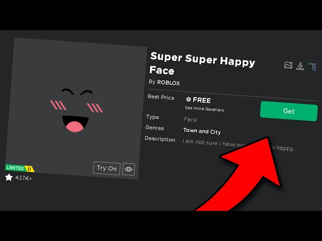 Super happy face head - Roblox