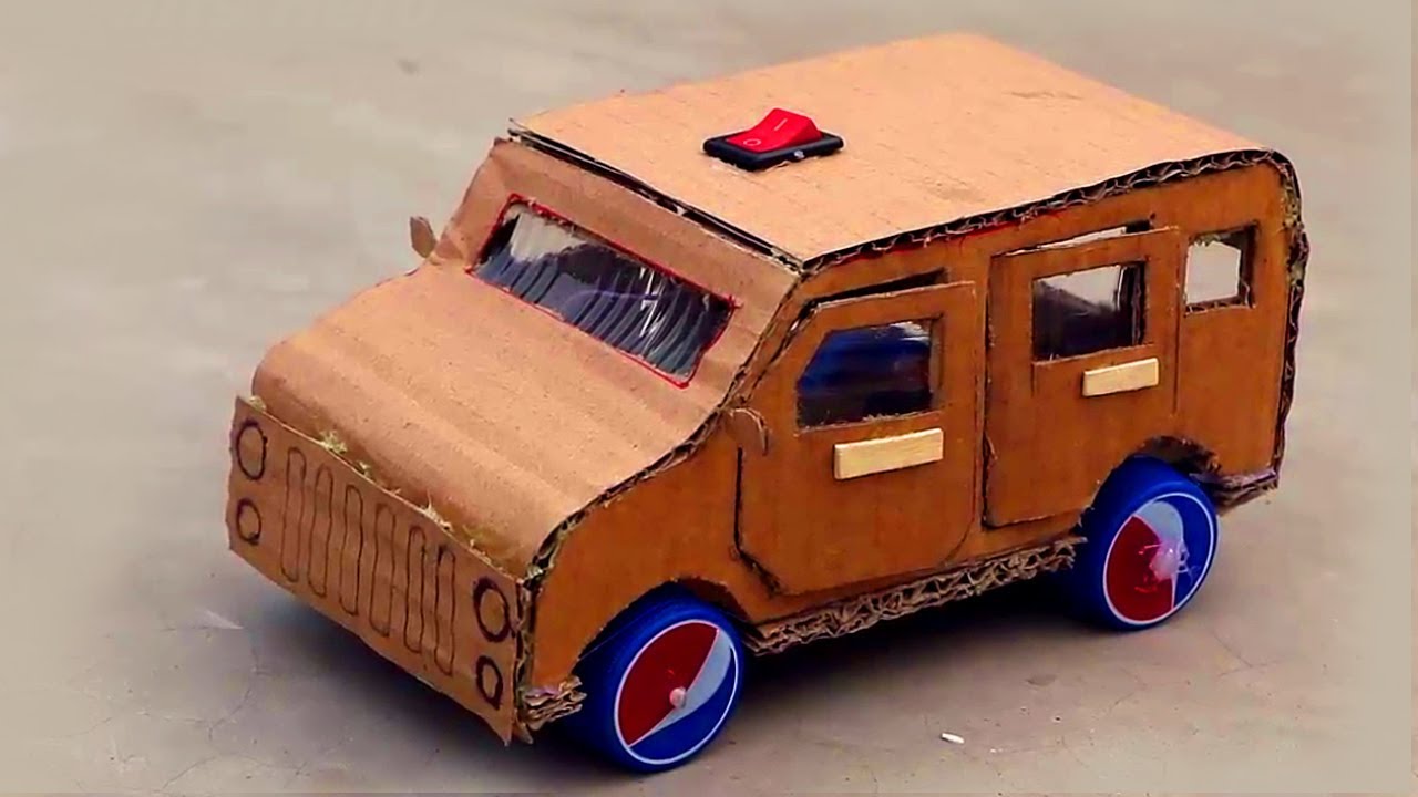 How to Make RC Car Using Cardboard and 7v Battery YouTube