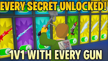 HOW TO UNLOCK EVERY SECRET IN 1V1 WITH EVERY GUN!