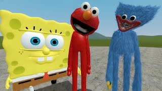 Spongebob Vs Huggy Wuggy Vs Elmo In Garrys Mod