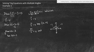 Solving Trig Equations with Multiple Angles: Example 1
