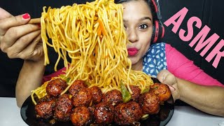 ASMR SPAGHETTI NOODLES AND CABBAGE MANCHURIAN RECIPE | EATING SOUNDS | NO TALKING | ASMR MALAYALAM