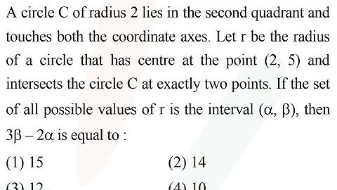 A circle C of radius 2 lies in the second quadrant and touches both the coordinate axes. Let r be