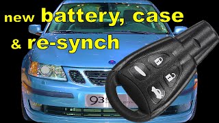 SAAB key fob case and battery replacement and programming (re-synch)