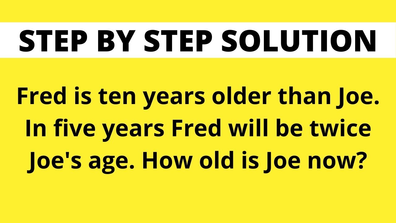 Solving Age Problems Example 1 YouTube Solving age problems example 1 youtube
