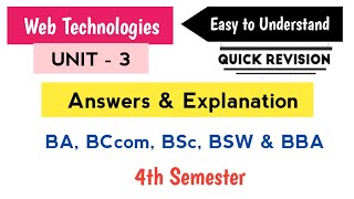 Web Technologies Unit 3 Quick Revision 2025 Bcom IV Semester 4th Sem Imp  OU KU TU PU SU MGU