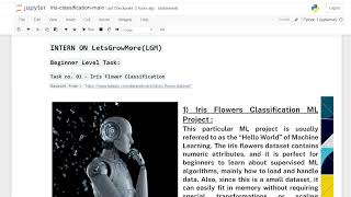 Iris Flower Classification|| ML and Python|| INTERN TASK-01 of Begineer levele at LGMVIP