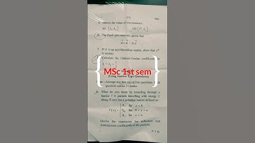 MSc 1st sem Paper-3 previous paper #msc #mscnotes #notes #shorts #youtubevideo
