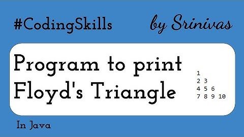Program to print Floyd