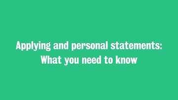 Applying & writing your personal statement
