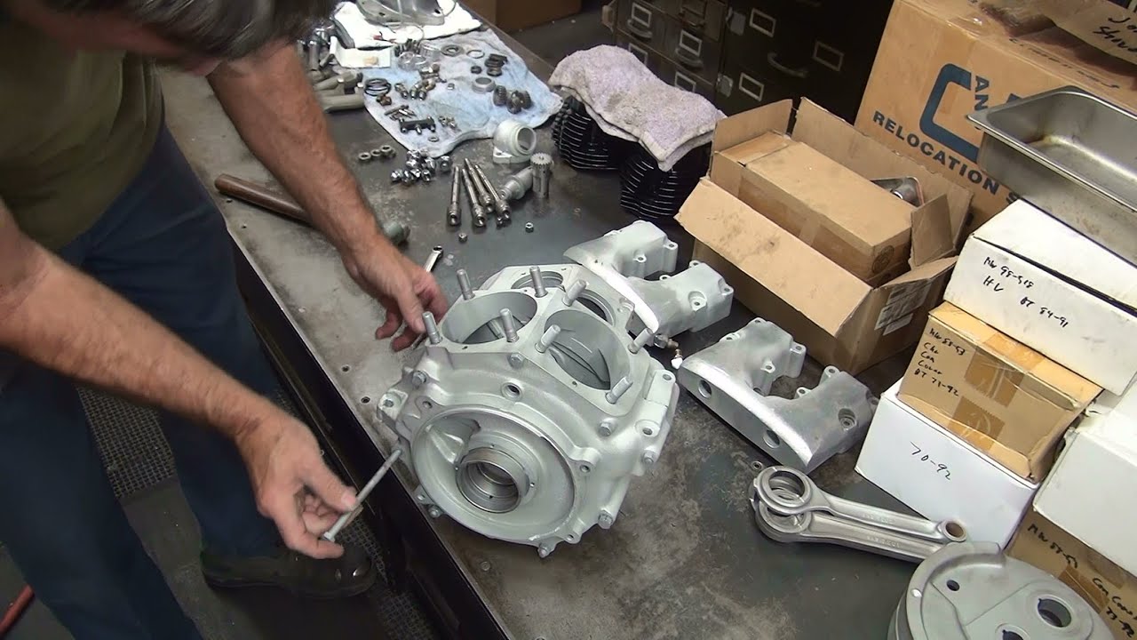 115 1976 98ci stroker shovelhead motor rebuild case repair flywheel