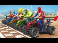 Spiderman  superheroes street blazer racing event on beach challenge  gta 5 mods ep503