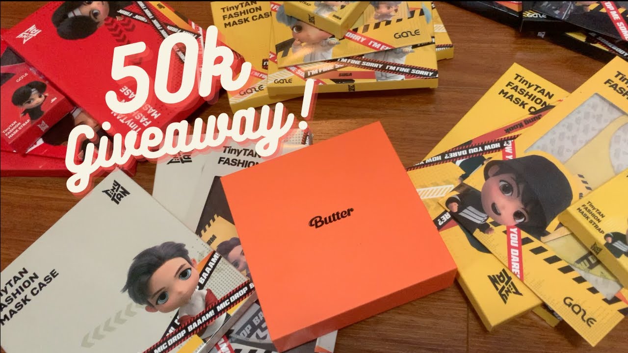 (CLOSED) 50K BTS Giveaway *BTS Butter Album & TinyTan Mask Set* (READ DESCRIPTION)
