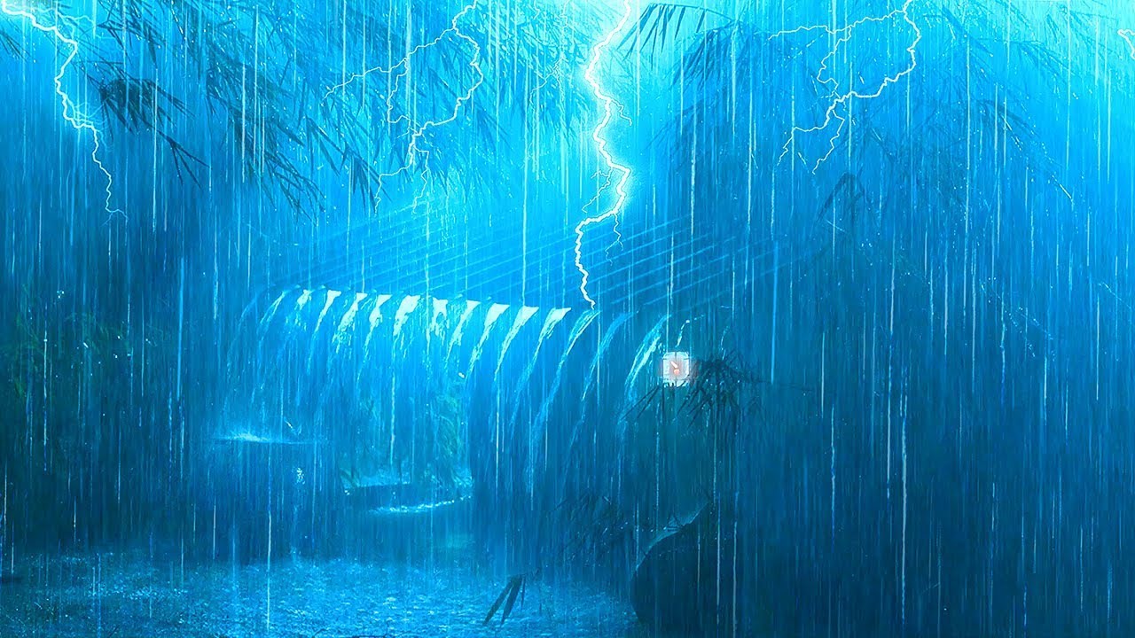 Endless Heavy Rain On Roof For Deep Sleep & Insomnia Relief - Night Thunderstorm For Insomnia