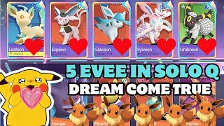 All My SOLO Q Teammates Picked Eveelutions || Pokemon Unite