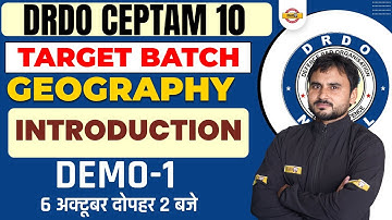 DRDO CEPTAM 10 | GEOGRAPHY INTRODUCTION CLASS | DEMO - 1 | BY AMIT SIR