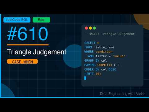 Leetcode 610 Triangle Judgement