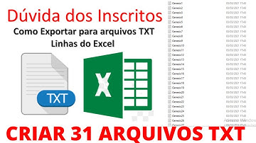 Macro para Exportar vários arquivos .TXT para o EXCEL | Como Exportar dados do Excel para TXT