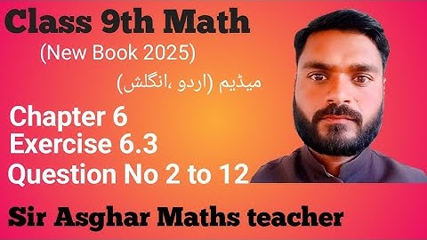 Class 9th Math New Book Chapter 6 Exercise 6.3 Question 2 to 12-9th Class Maths E.X 6.3-Trigonometry