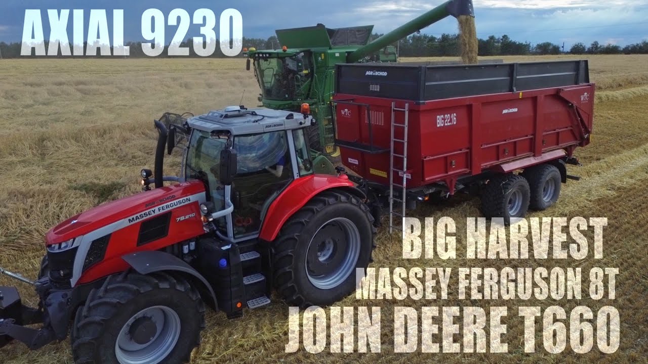 JOHN DEERE T660, MASSEY FERGUSON T8, AXIAL 9230 XXL Barley Harvest!!!