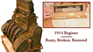 Restoration of Rusty 1914 National Cash Register  With Original Lit Top Sign, St. Paul Saloonkeeper