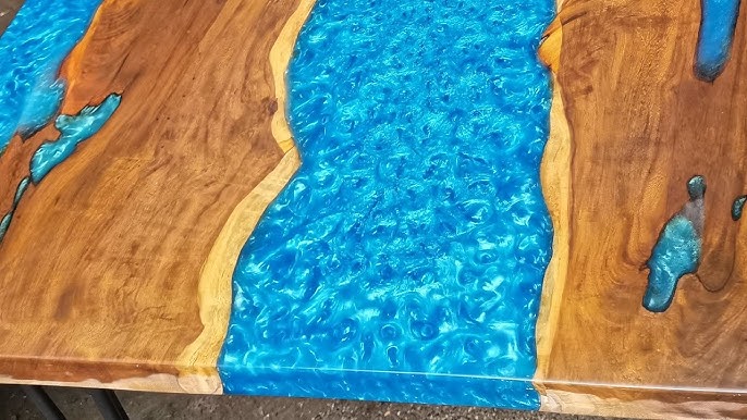 Live Edge Epoxy Petoskey River Rock Coffee Table | Epoxy River Rock Table