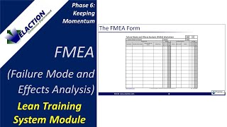 FMEA / FAILURE MODE AND EFFECTS ANALYSIS OVERVIEW - Video #36 of 36. Lean Training Module (Phase 6)