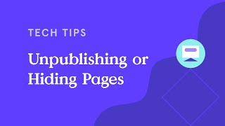 How Do I Unpublish or Hide a Page