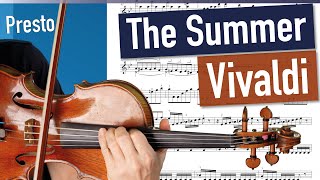 Vivaldi The Summer Presto CLOSE UP | Violin Sheet Music | Piano Accompaniment