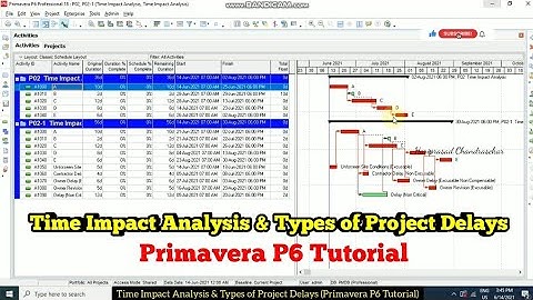 Time Impact Analysis & Types of Project Delays (Primavera P6 Tutorial)