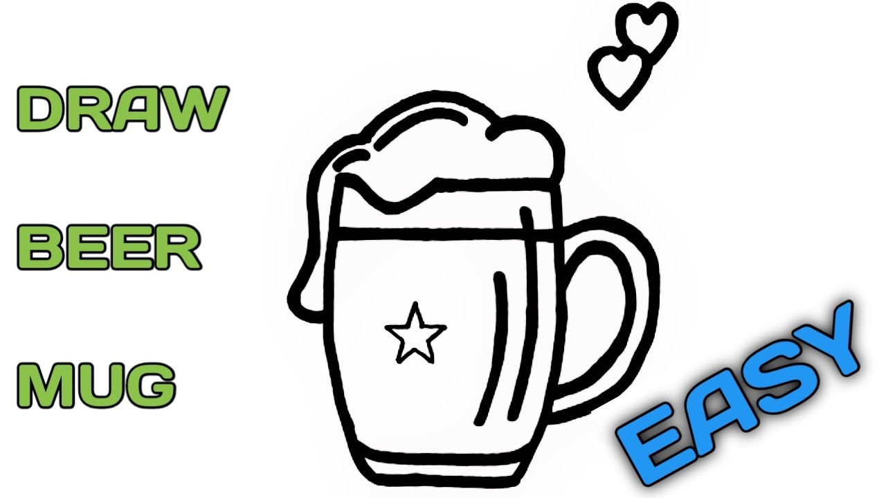 how to draw cute beer mug drawing very easy drawings glass drawing