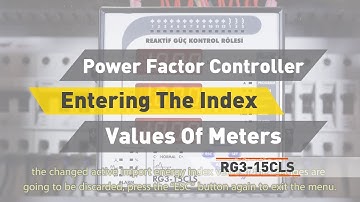 RG3-15 CLS Power Factor Controller Entering The Index Values Of Meters
