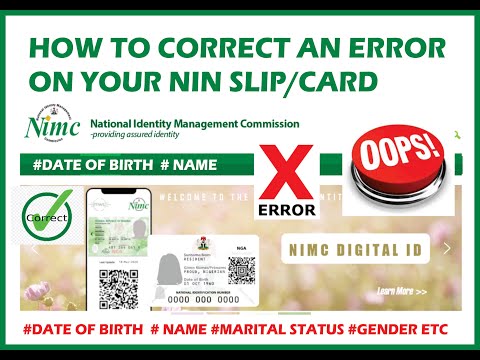 #CorrectNINError #FixErroronNIN How To Correct An Error on (your) NIN Slip or Card