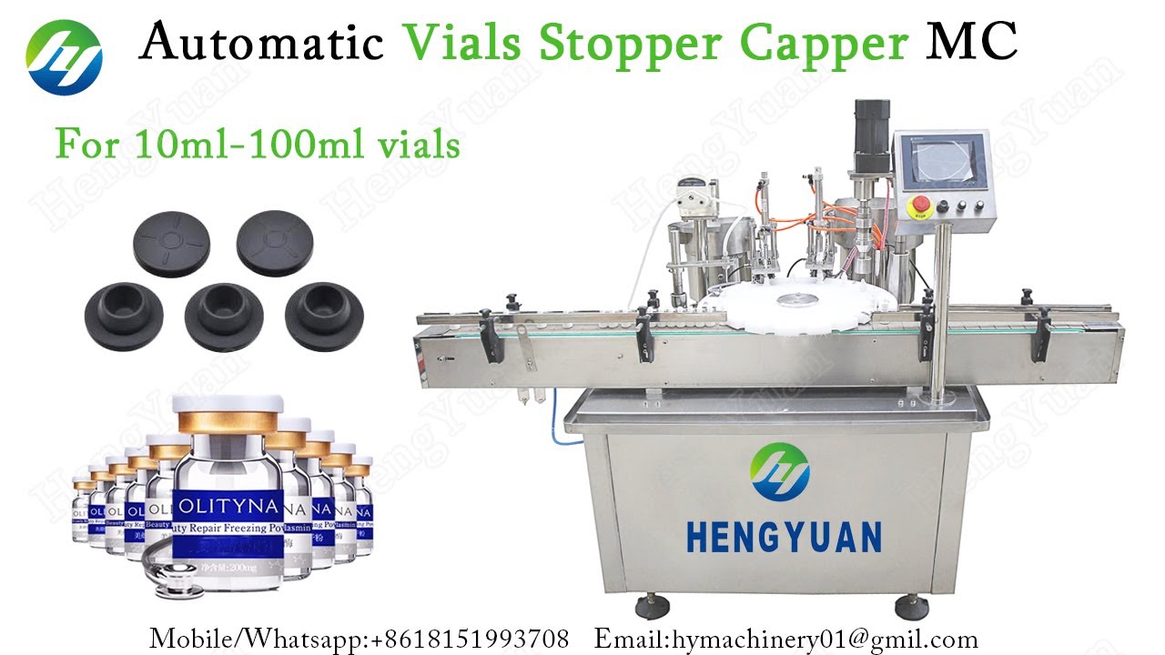 Automatic 10ml100ml vials bottle filling rubber plugging stopper