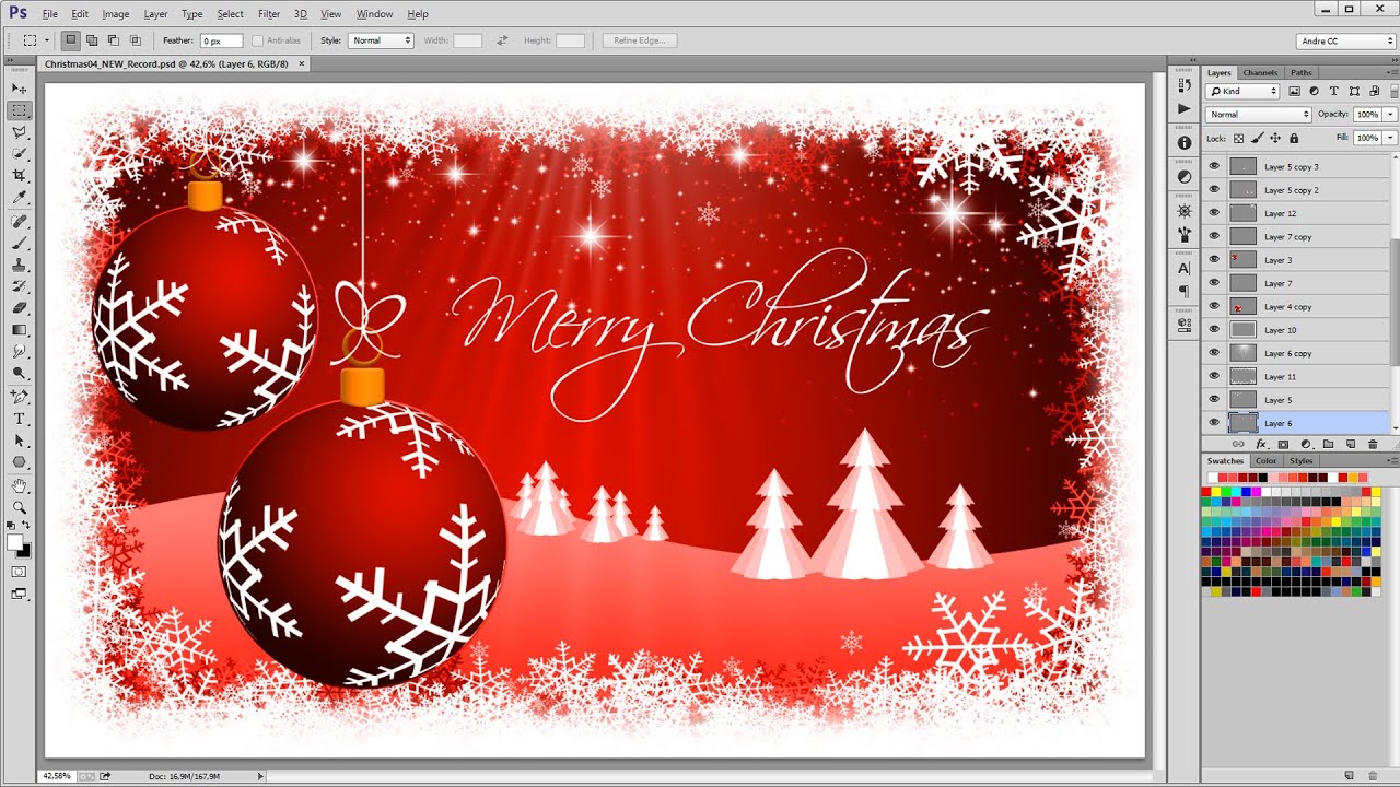 How to create a Christmas Background - Photoshop Tutorial 