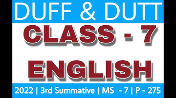 Class 7 English | Duff and Duff English Question Bank 2022 | Class VII English Solution | MS - 7