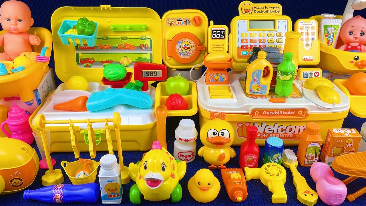 10 Minutes Satisfying with Unboxing Yellow Duck Cash Register Play Set Review Toys | ASMR
