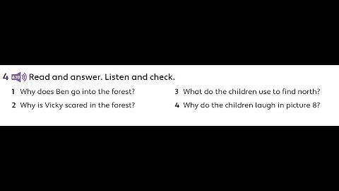 Unit 6 - PB pg. 65 - activity 4. Read and answer. Listen and check.
