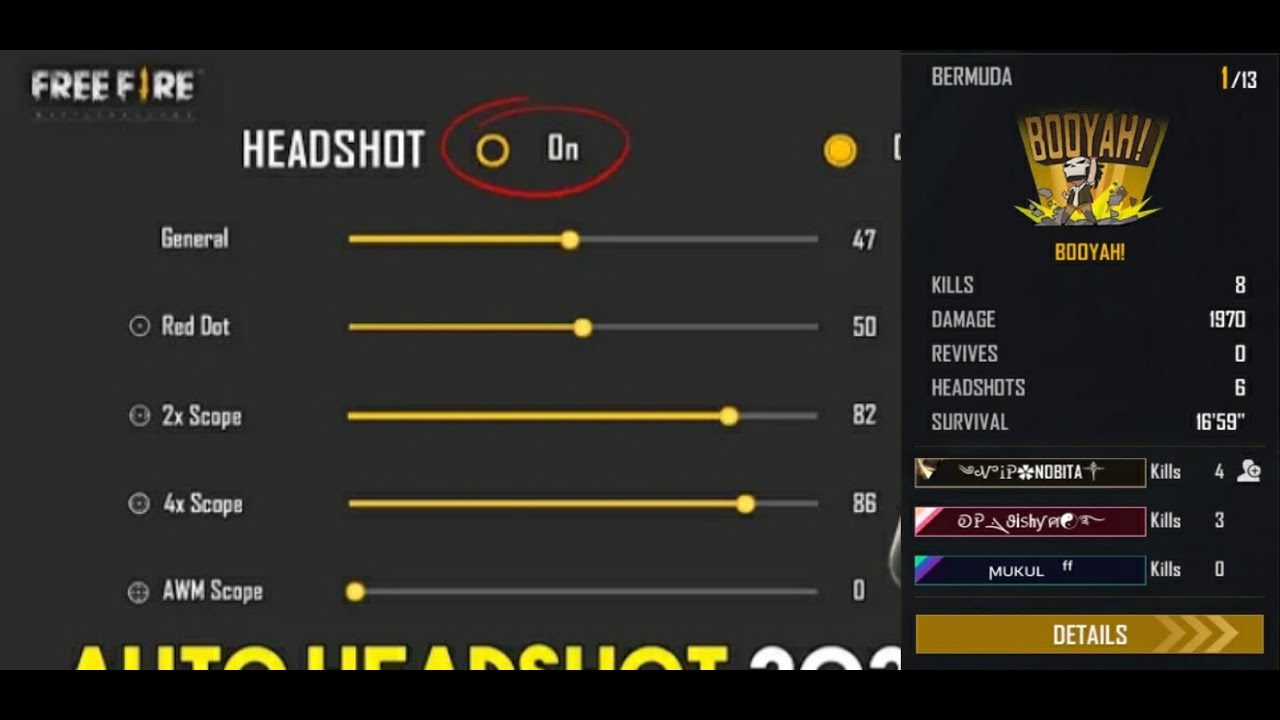 FREE FIRE TOP SENSITIVITY SETTING? free fire mobile ...