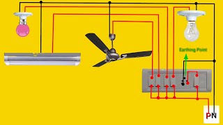 5 Switch 1 Socket Board Wiring Connection || Fan ,Bulb, Tube light, Night Bulb Socket Connection || screenshot 4