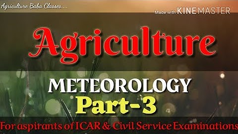 Agriculture Meteorology-3 | IAS, PCS, JRF, SRF, NET, Exam Related Previous Year Objective Questions