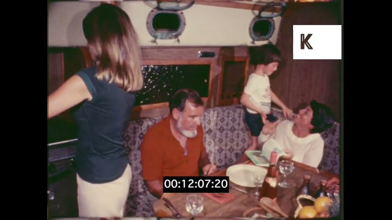 1970s Family Eating on Yacht, Sailing Holiday, 16mm