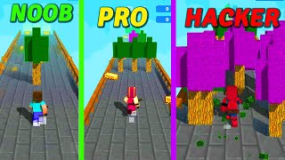 NOOB vs Pro vs HACKER -Craft Runner -  Miner Rush Building and Crafting screenshot 2