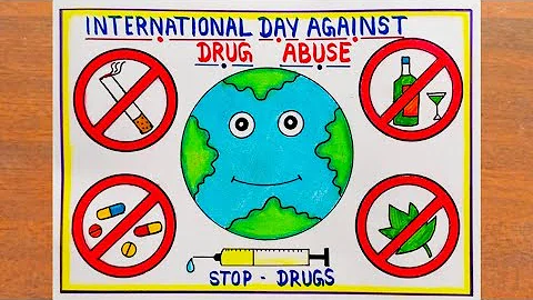 International Day Against Drug Abuse Poster Drawing || Drug Abuse Awareness Poster Drawing Easy Step