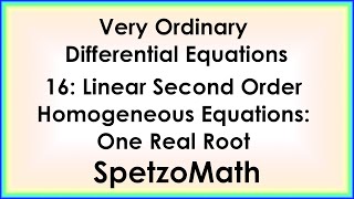 16 - One Repeated Real Root