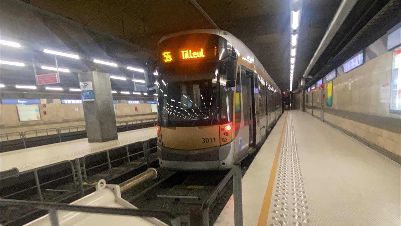 STIB Tram 55 Trajet entre Rogier et Verboekhoven dans un Tram T3000 (3011)