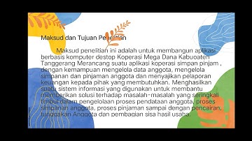 Judul skripsi sistem informasi simpan pinjam koperasi megadana kabupaten Tangerang