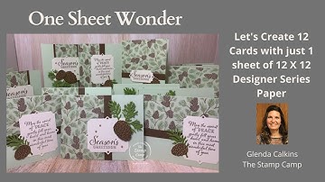 One Sheet Wonder = 12 Gorgeous Cards with 1 Sheet of 12 X 12 Designer Series Paper